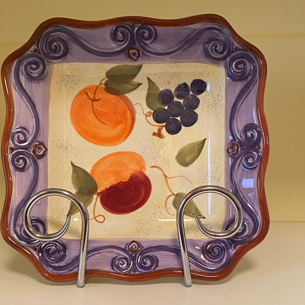 Vintage - Artistic Ceramic Plate with Swirl Design. Bowring. GUC